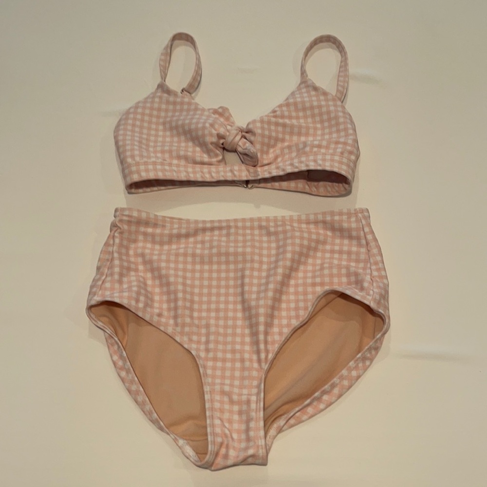 Albion fit high waisted bikini pink gingham xs